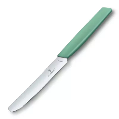 Кухонний ніж столовий 11 см Victorinox Swiss Modern, пряме лезо із закругленим кінчиком, м'ятно-зелений (6.9006.1141)