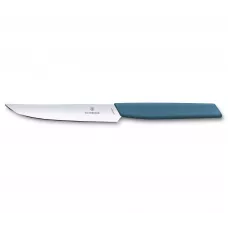Кухонний столовий ніж для стейку 12 см Victorinox Swiss Modern Steak Knife пряме лезо, синій (6.9006.122)