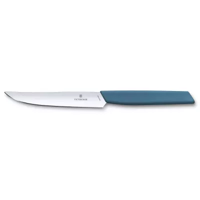 Кухонний столовий ніж для стейку 12 см Victorinox Swiss Modern Steak Knife пряме лезо, синій (6.9006.122)