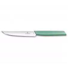 Кухонний столовий ніж для стейку 12 см Victorinox Swiss Modern Steak пряме лезо, м'ятний (6.9006.1241)