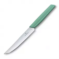 Кухонний столовий ніж для стейку 12 см Victorinox Swiss Modern Steak пряме лезо, м'ятний (6.9006.1241)