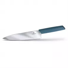 Кухонний обробний ніж Victorinox 20 см Swiss Modern Carving широке, гладке лезо, блакитний, блістер (6.9016.202B)