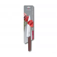 Кухонний обробний ніж 22 см Victorinox Swiss Modern Carving лезо гладке, бордовий блістер (6.9016.221B)