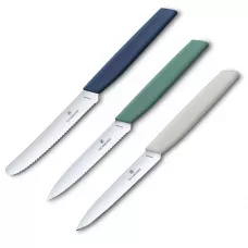 Набір з трьох кухонних ножів для чищення Victorinox Swiss Modern Paring Set: 3 ножі з кольоровими ручками Urban та лезами 10, 10 та 11 см (Lim.Ed. 2022) (6.9096.3L1)