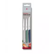 Набір з трьох кухонних ножів для чищення Victorinox Swiss Modern Paring Set: 3 ножі з кольоровими ручками Urban та лезами 10, 10 та 11 см (Lim.Ed. 2022) (6.9096.3L1)