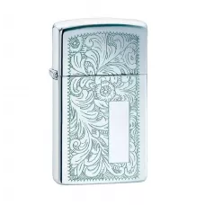 Запальничка бензинова ZIPPO SLIM® VENETIAN CHROME High Polish Brass, срібляста (1652)