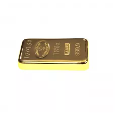 Притиск для паперів "Золотий Зливок 999,9 проба 1 кг" GOLD BULLION метал, лак 86х45х15 мм подарункова коробка(ZSM)
