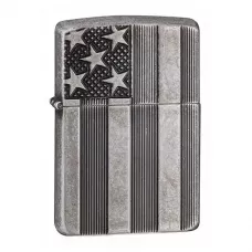 Запальничка бензинова армована ZIPPO U.S.Flag Armor Antq Slvr Plate (28974)