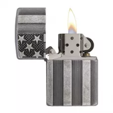 Запальничка бензинова армована ZIPPO U.S.Flag Armor Antq Slvr Plate (28974)