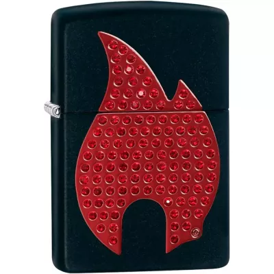 Запальничка бензинова ZIPPO Blind Flame, червоні кристали, оксамитова подарункова коробка (29106)