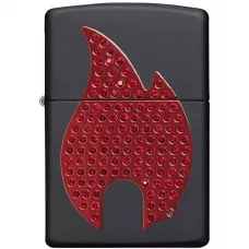 Запальничка бензинова ZIPPO Blind Flame, червоні кристали, оксамитова подарункова коробка (29106)