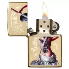 Запальничка бензинова ZIPPO MAZZI Dragon Girl High Polish Brass Original , золотиста (29668)