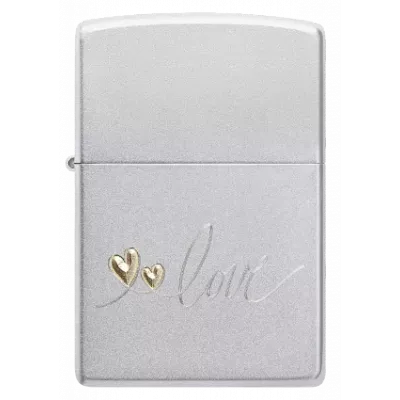 Запальничка бензинова ZIPPO Love Design сатин, золотистий (48725)