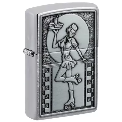 Запальничка бензинова ZIPPO Roller Waitress Emblem, хром (48904)