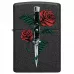 Запальничка бензинова ZIPPO Rose Dagger Tattoo Design Black Crackle®, черный(49778)