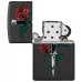 Запальничка бензинова ZIPPO Rose Dagger Tattoo Design Black Crackle®, черный(49778)