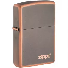 Запальничка бензинова Zippo Rustic Bronze Lasered Zippo Logo, мідний (49839 ZL)