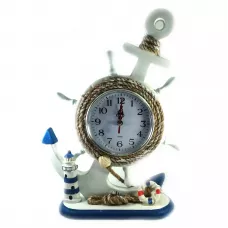 Годинник настільний "Якір" (31х21х8 см) дерево біло-синій (DN30746)