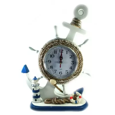 Годинник настільний "Якір" (31х21х8 см) дерево біло-синій (DN30746)