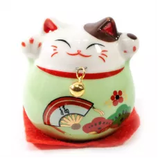 Кішка Манекі-неко керамічна зелена 5х5х5 см (DN30831B)