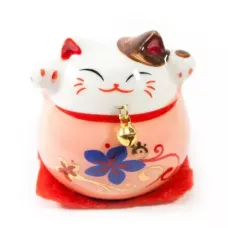 Кішка Манекі-неко керамічна рожева 5х5х5 см (DN30831G)