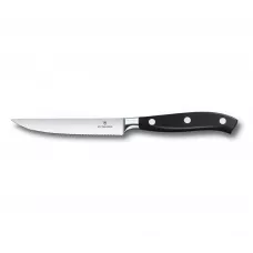 Кухонний кований ніж Victorinox Grand Maitre для томатів та стейків серрейтор 120 мм у подарунковій коробці Чорний (7.7203.12WG)