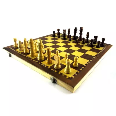 Набір 2 в 1 Шахи, шашки дерев'яні магнітні (39х39х2 см) (DN32800)