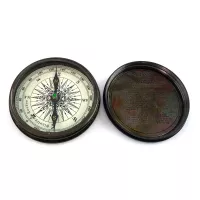 Компас бронзовий в шкіряному футлярі " Stanley London" Compass Antic Foldable 8,8х8,4х3,4 см (DN34867)