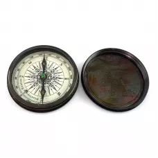 Компас бронзовий в шкіряному футлярі " Stanley London" Compass Antic Foldable 8,8х8,4х3,4 см (DN34867)