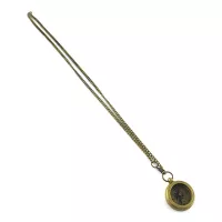Компас кишеньковий бронзовий на ланцюжку Compass Round Locket d-3.3,h-1,1 см (DN34899)