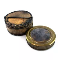 Компас безрідинний бронзовий у шкіряному футлярі " Dollond London" Compass Dolland Antic 8,7 х3,5см (DN34903)