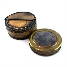 Компас безрідинний бронзовий у шкіряному футлярі " Dollond London" Compass Dolland Antic 8,7 х3,5см (DN34903)