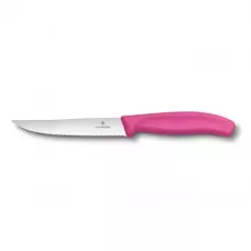 Кухонний ніж Victorinox SwissClassic Gourmet для стейку та піци 120 мм Рожевий (6.7936.12L5)