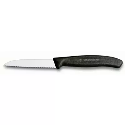 Кухонний ніж Victorinox SwissClassic для овочів 80 мм серрейтор Чорний (6.7433)
