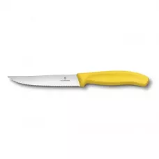 Кухонний ніж Victorinox SwissClassic Gourmet для стейку та піци 120 мм Жовтий (6.7936.12L8)