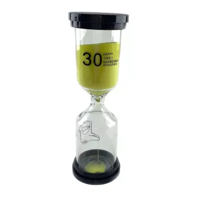 Годинник пісочний на 30 хв жовтий пісок 13,5х4,5х4,5 см (DN32237E)