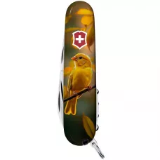 Складаний ніж Victorinox Spartan Ukraine 91 мм 13 функцій Золота пташка (1.3603.7_T3170pw)