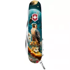 Складаний ніж Victorinox Climber Ukraine 91 мм 15 функцій Сокіл-захисник (1.3703.3_T3210pw)
