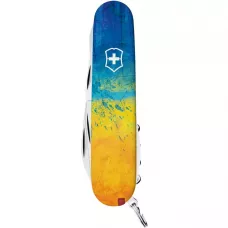 Складаний ніж Victorinox Climber Ukraine 91 мм 15 функцій Жовто-синій (1.3703.7_T3100pw)