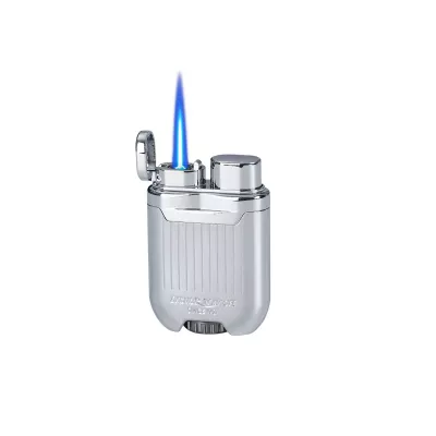 Запальничка газова турбо Silver Match Bucarest метал, регулювання полум'я, сріблясто-перлинна, подарункова коробка (40674376SL)