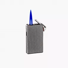 Газова запальничка турбо пласка Silver Match Luxembourg, метал, чорний лід, оксамитовий мішечок (40674378DRI)