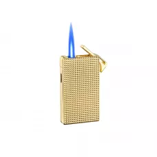 Газова запальничка турбо пласка Silver Match Luxembourg, метал, золотиста, оксамитовий мішечок (40674378G)