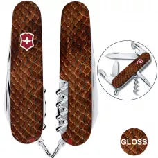 Складаний ніж 91мм Victorinox SPARTAN DESIGN 2 шари, 13 функцій Принт Шкіра кобри (1.3603_R2210pk)