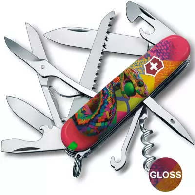 Складаний ніж 91мм Victorinox" Huntsman Zodiac 15 функцій, Змія-тенісист (1.3713_Z4300pk)
