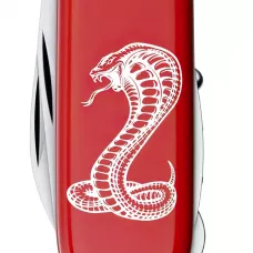Складаний ніж 91мм Victorinox Huntsman Zodiac 15функцій, 4 шари, червоний, Могутня кобра (1.3713_Z4340u)