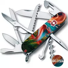 Складаний ніж 91мм Victorinox Huntsman Zodiac15 функцій чорний Барвиста кобра (1.3713.3_Z4290pk)