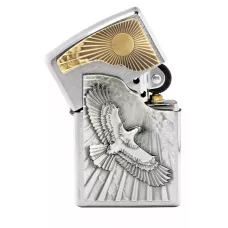 Запальничка бензинова Zippo Eagle sun-fly Emblem матовий хром (2003192)