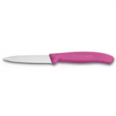 Кухонний ніж Victorinox SwissClassic для нарізки 80 мм серрейтор Рожевий (6.7636.L115)