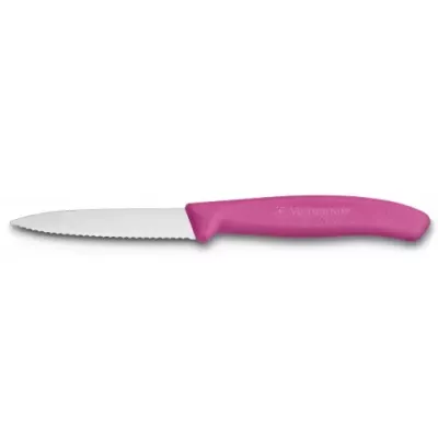 Кухонний ніж Victorinox SwissClassic для нарізки 80 мм серрейтор Рожевий (6.7636.L115)