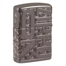 Запальничка армована бензинова ZIPPO Armor® Reverse Carve Zippo Design, чорний лід (46312)